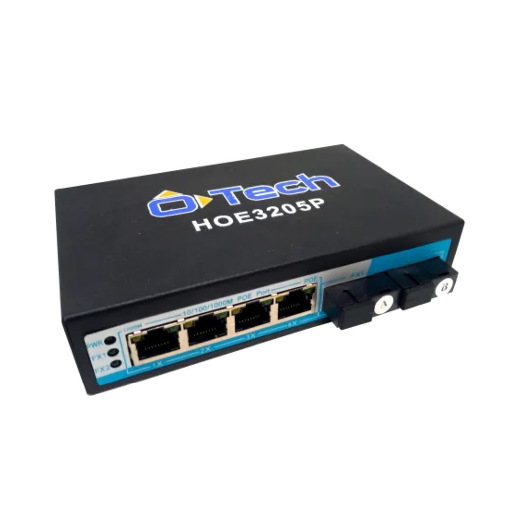 Switch PoE 4P Gigabit 10/100/1000M Monomodo O-Tech HOE3205P | Shopee Brasil