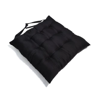 Assento Almofada Futon para Cadeira 40x40cm Preto Artesanal