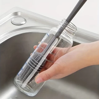 Ferramenta Para Copos De Lavagem , Escova , Sem Cantos Mortos Garrafas De Leite De silicone Com Cabo Longo Doméstico , Chá