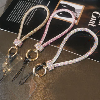 Novo Estilo de Pulseira de Pulseira de Pulseira de Luxo Rhinestone Lanyard High-End Short Style Diamond-Studded Bracelet Anti-Lost Metal Re