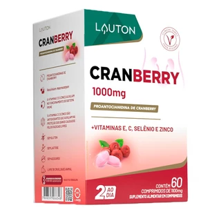 Cranberry 1000mg Lauton + Vit. C/E, Zinco Selênio 60Comp