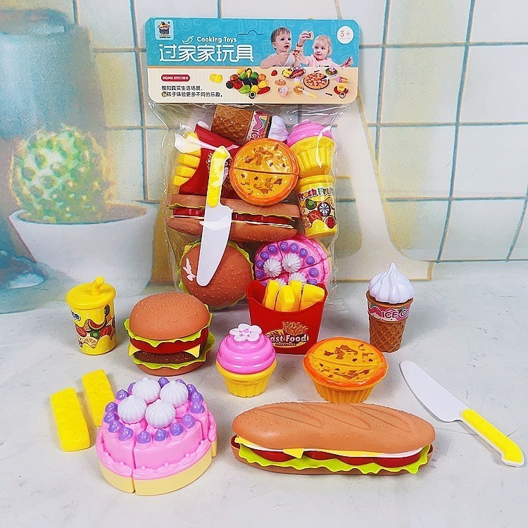Brinquedo infantil de mini kitchen kit de cozinha,doce,frutas,fast food