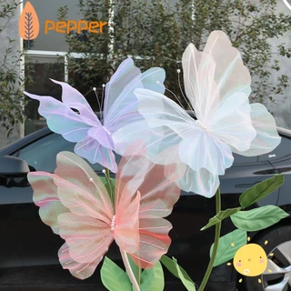 PEPPER Borboleta Falsa , 50cm Mariage Decor Artificial , Decoração De Feriados Festa De Casamento Gigante Gaze Tridimensional