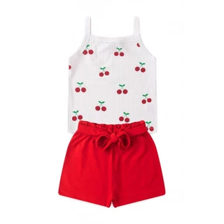 Conjunto Infantil Feminino Cerejinha Glitter