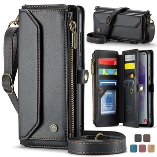 Capa Porta-Cartões Para Samsung Galaxy A56 5G Com Alça De Ombro , Carteira RFID De Couro PU A17/A55/A54/A53/A52S/A36/A35