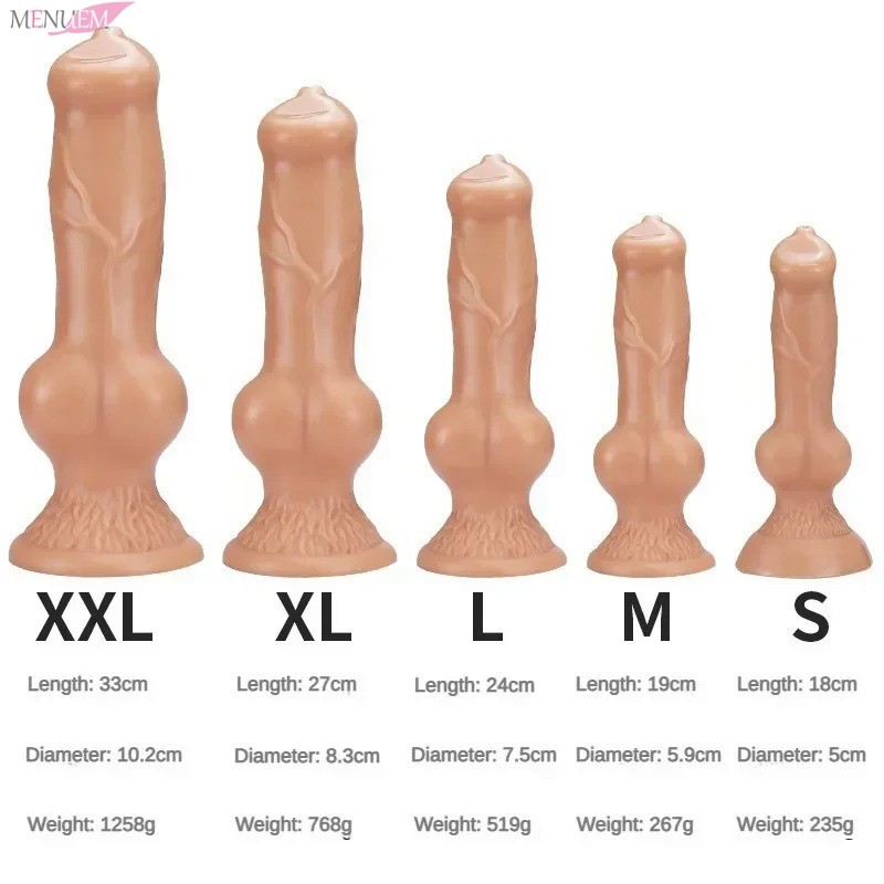 Realista Enorme Cão Nó Dildo Brinquedos Sexuais para As Mulheres S/M/L/XL/XXL Animal Penis Plug Anal Próstata Suave