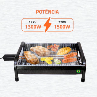 Churrasqueira Elétrica de Mesa Rizzogrill 2 Gourmet Anti-fumaça e Bandeja Removível 110V - 220V
