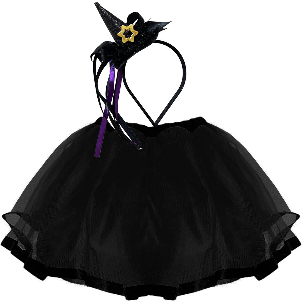 Fantasias Halloween Saia Tule Preta Infantil Fantasia Diabinha
