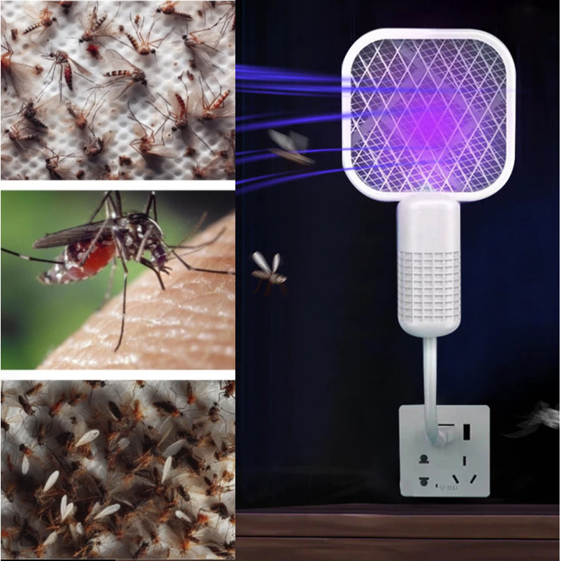Raquete USB Anti-Mosquito Portátil Para Quarto ArmadIlha Mata Mosquitos Com Luz UV