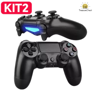 Kit 2 controle sem fio para jogos compatível com PS4 PC e Android várias cores