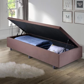 Base Box Solteiro com Baú 88x188x42cm Suede Marrom em Oferta na Shopee