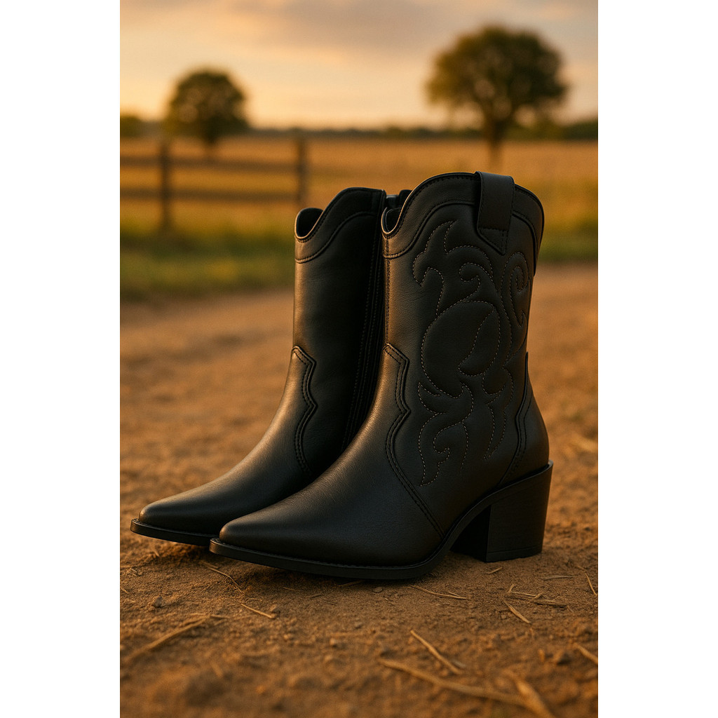 Bota Feminina Texana Cano Longo Confortavel Rodeio Bico Fino | Shopee ...