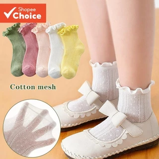 Meias De Renda De Algodão Para Meninas , Elásticas Crianças Fofas De Primavera/Outono em Oferta na Shopee