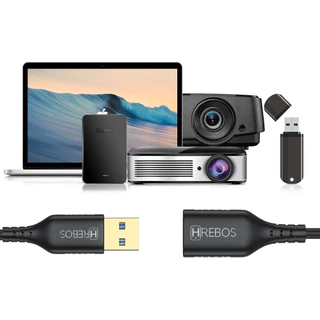 Cabo Extensor USB Hrebos Macho x Fêmea 1m 2m 3m – Alta Velocidade e Resistência
