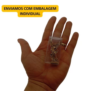 Imagem de São Miguel Pequena Metal 6 cm Para Painel De Carro e Decoração