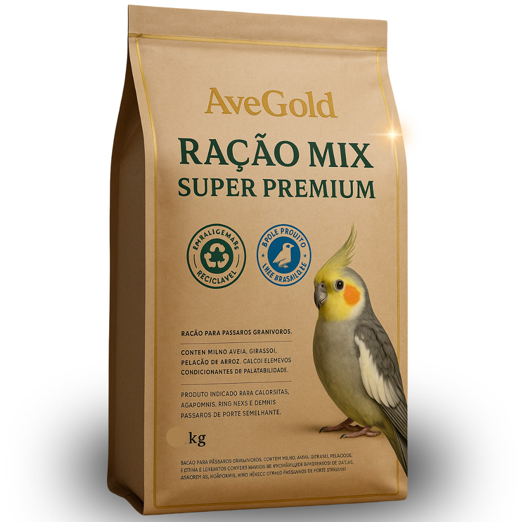 Ração Completa Para Calopsita Agapornis 5kg Melhor Mix Sementes Mistura ...