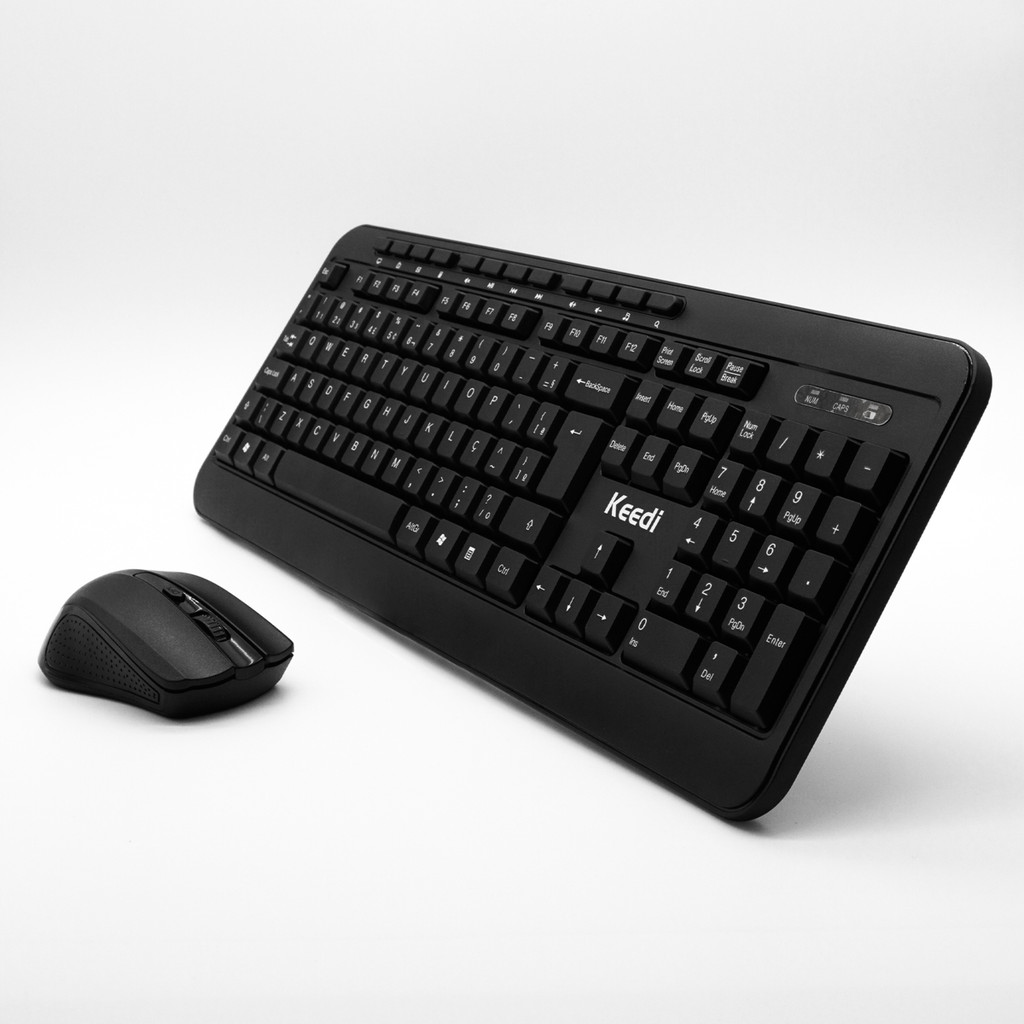 Kit Teclado e Mouse Sem Fio Compacto 2.4GHz Com Nano Receiver