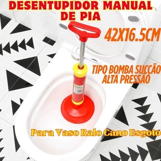 Desentupidor Manual De Pia 42x16.5Cm Vaso Ralo Cano Esgoto Tipo Bomba Sucção Alta Pressão em Oferta na Shopee
