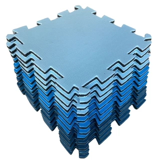 Kit 16 Tatames Eva 50x50 20mm Tons de Azul Economico