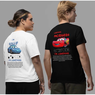 Camiseta Kit Casal Relâmpago Mcqueen + Sally Carrera Blusa Algodão Carros Camisa