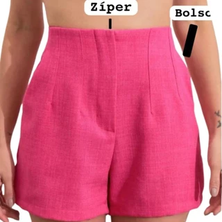 short linho feminino zara