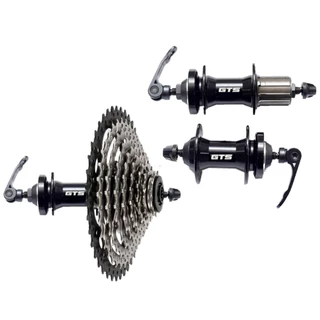 Par Cubo GTS De Alumínio Freehub 36 Furos + K7 Cassete Bike 8v 9v 10v 11v 12v - 11t até 52t Mtb