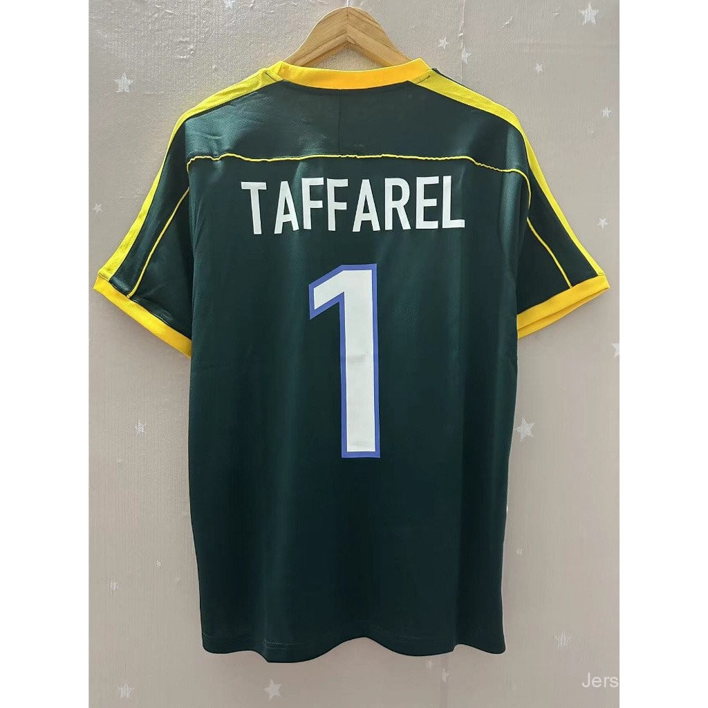 1998 Goleiro Brasileiro alta qualidade casa Retro futebol jersey personalizado TAFFARE