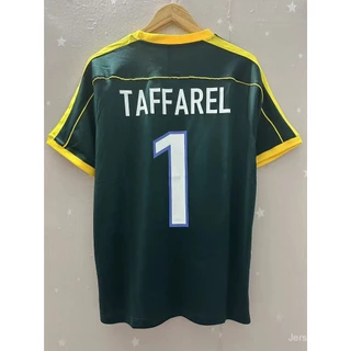 1998 Goleiro Brasileiro alta qualidade casa Retro futebol jersey personalizado TAFFARE