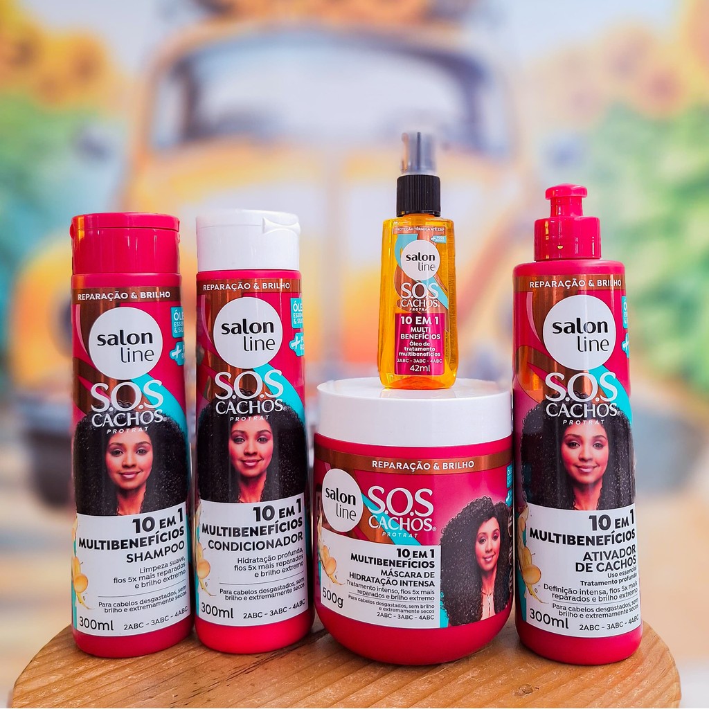 Kit SOS Cachos 10 em 1 Multibenefícios - Salon Line | Shopee Brasil