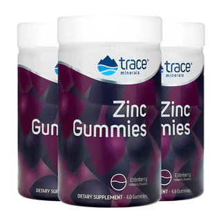 Kit 4x Trace Minerals Gomas de Zinco 30mg 60 Goma Importado /Made in Usa