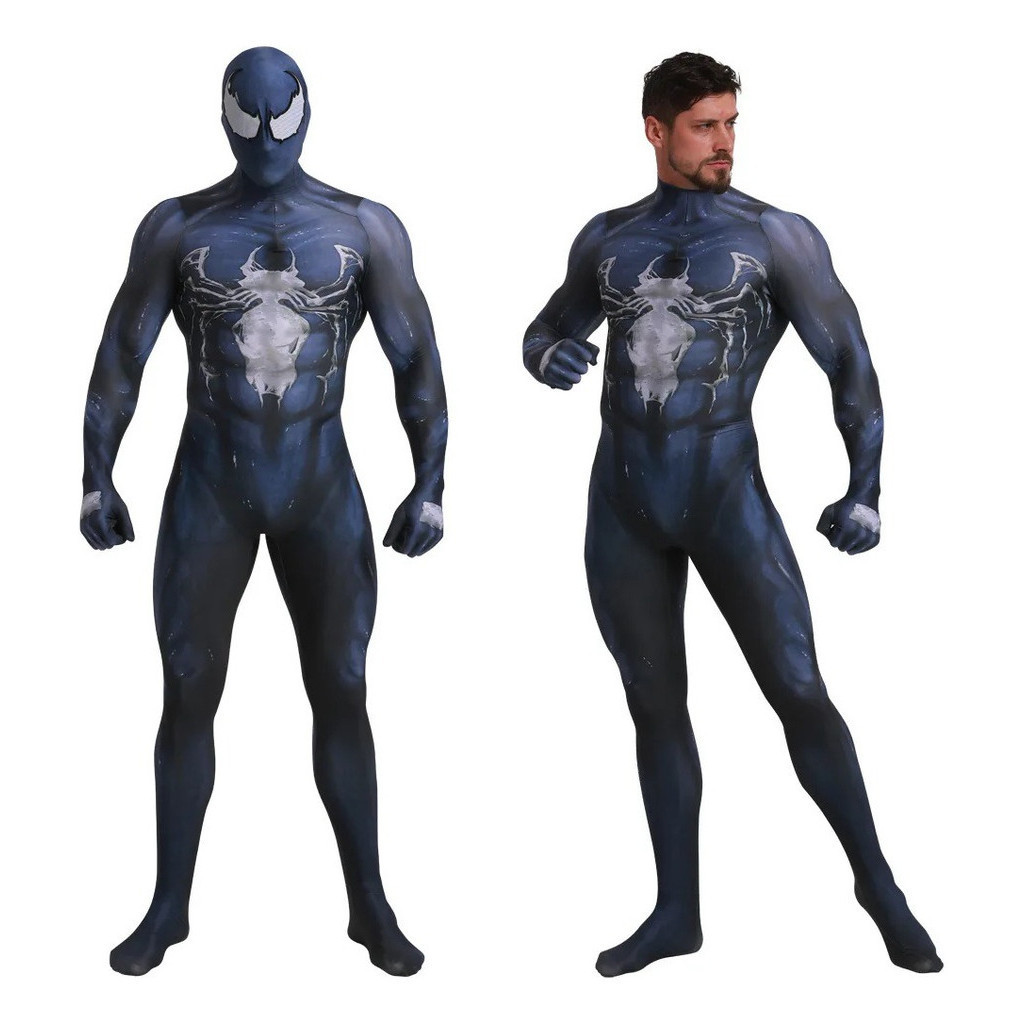Fantasia Traje Venom Simbionte Homem Aranha Lentes Cosplay