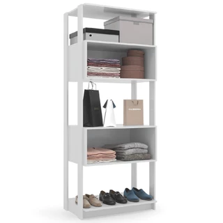 Guarda Roupas Closet Modulado Aberto e Organizador Com 2 Nichos Verona Batrol
