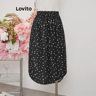 Lovito Saia casual em forma de coração para mulheres LBL16375