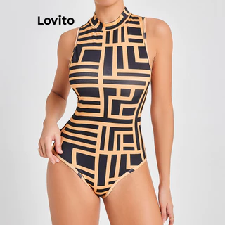 Lovito Body geométrico casual para mulheres LBL16352