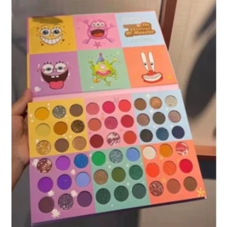 Paleta De Maquiagem Bob Esponja 54 Cores Sombra De Olho Com Glitter Perolado Matte Multicolor