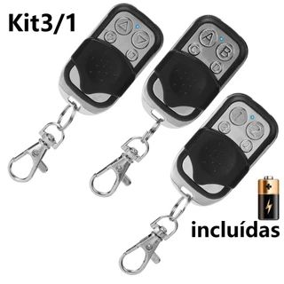 3Kit controle remoto 433 MHz Garagem Elétrica Porta Compatível PPA GAREN SEG AGL PRETO/ROSA/VERMELHO