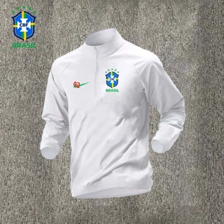 Camisa de treino de futebol fina No 10 Nemal mesmo estilo manga comprida meio zíper camiseta esportiva de secagem rápida f017