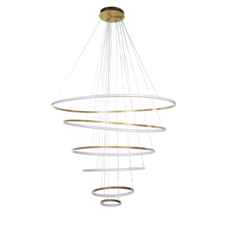 Lustre pendente Led Luxo 6 anéis 120 Cm