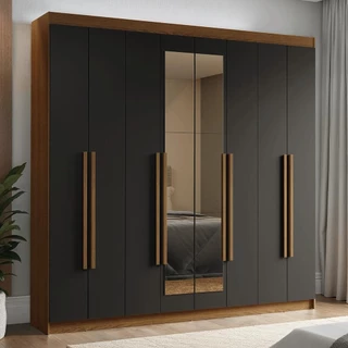 Guarda-Roupa Casal 8 Portas Batentes com Espelho Venus Madesa R em Oferta na Shopee