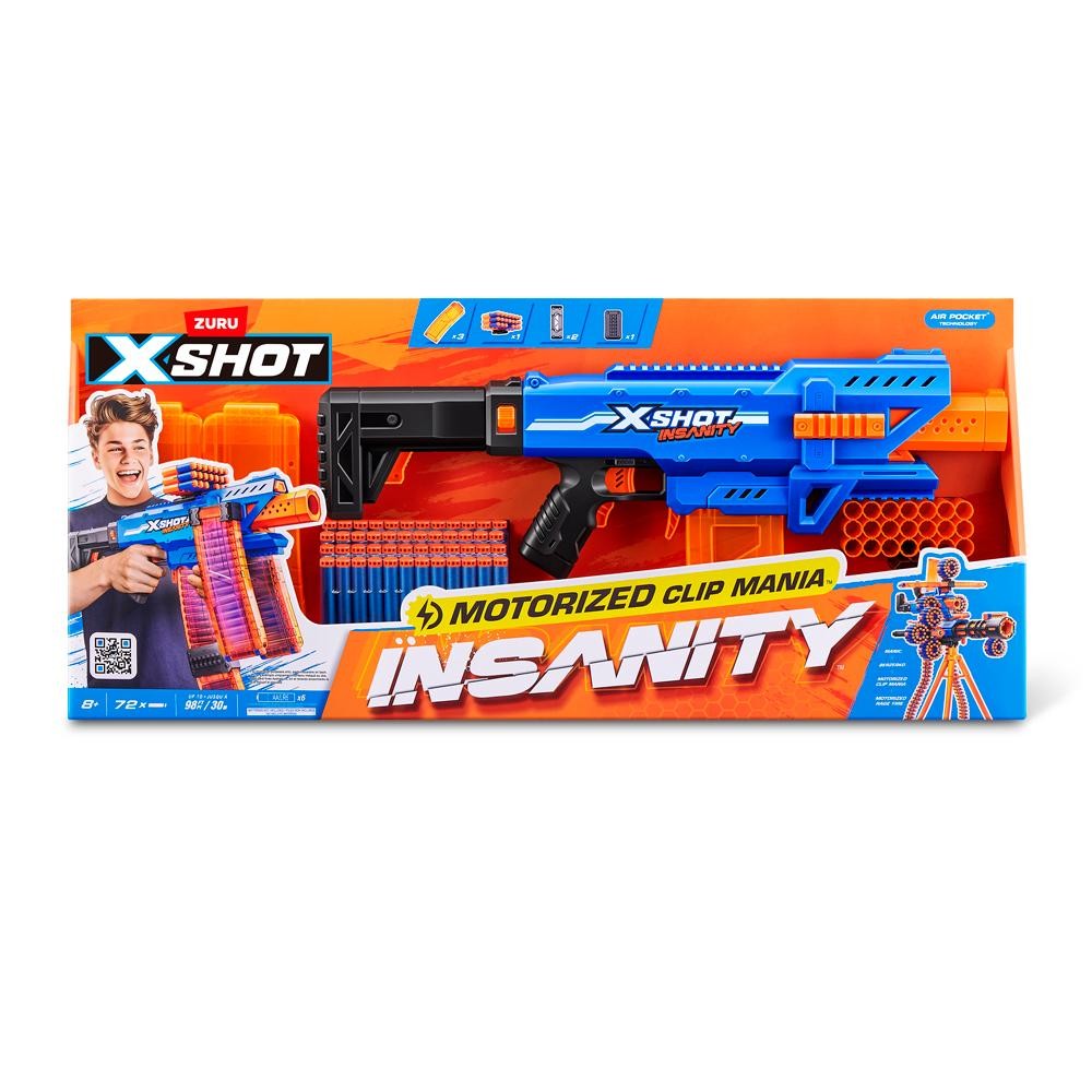 Lançador de Dardos X-Shot Insanity Motorized Clip Mania | Shopee