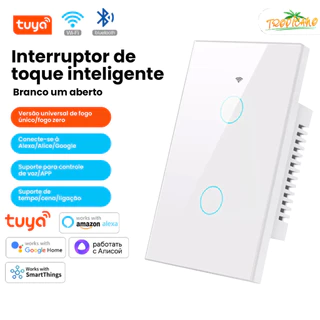 1 2 3 Botões Interruptor Inteligente WiFi com Tomada Uso Prático