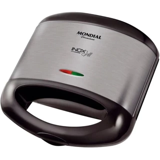 Sanduicheira e Grill Mondial Premium 2 em 1 Revestimento Antiaderente Preto/Inox 127V - S-07 em Oferta na Shopee