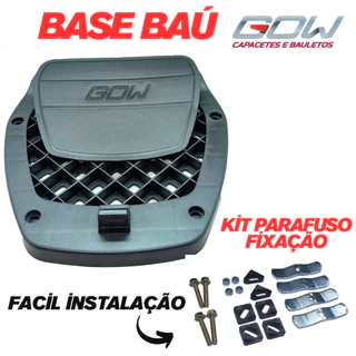 Base Baú Bauleto Moto Suporte GOW G33 G40 30 33 40 47 Litros CB, BROS, XRE 300, Fazer e Twister