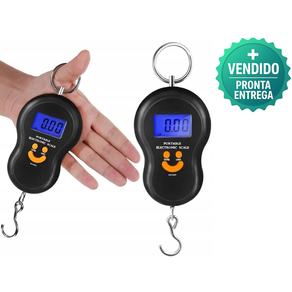 Balança Digital de Mão 50kg Portátil Compacta Para Malas de Viagem ...