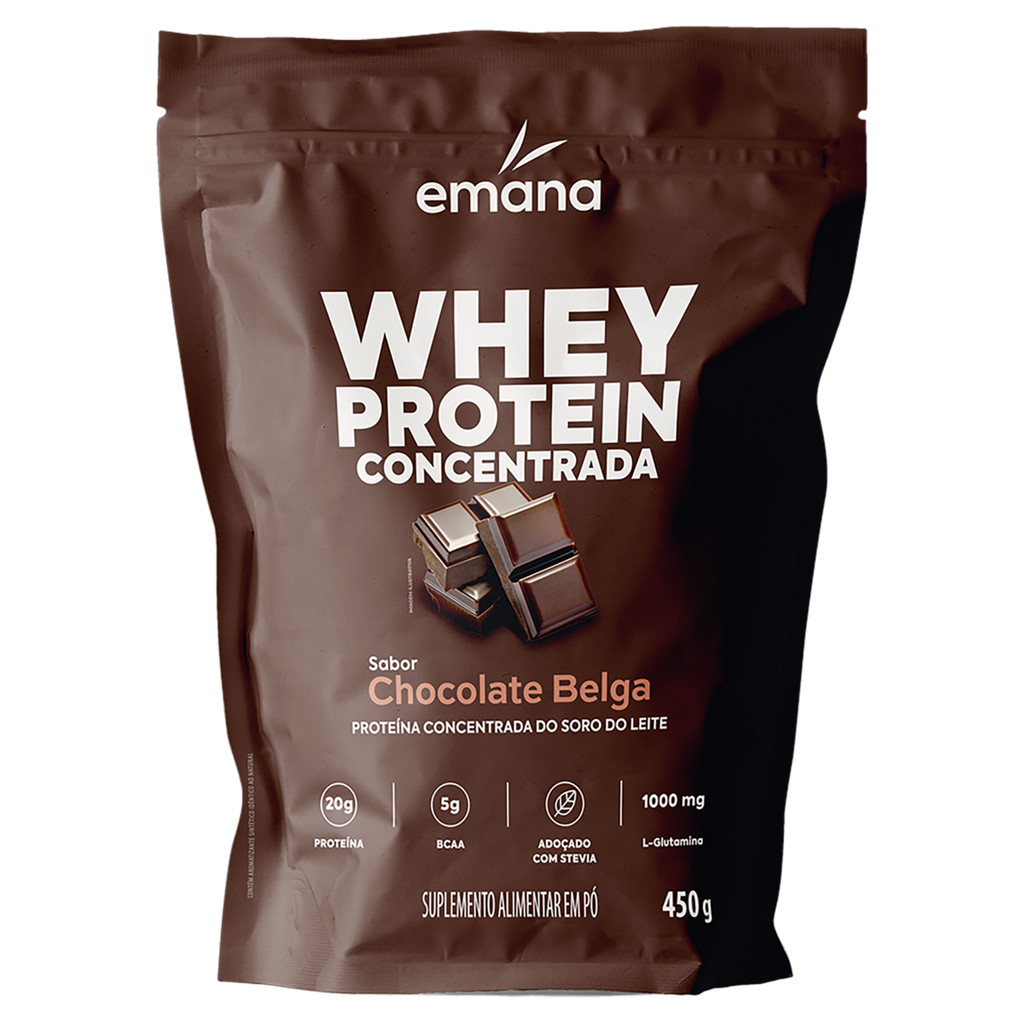Emana Suplemento Alimentar em Pó Whey Protein Sabor Chocolate Belga ...