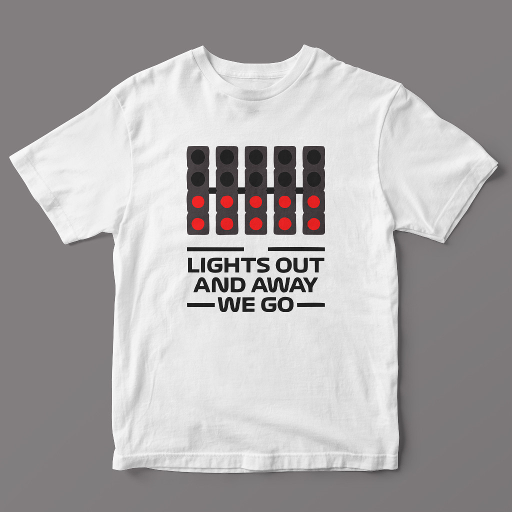 Camiseta Masculina Feminina Algodão Fórmula 1 F1 Luzes Apagadas