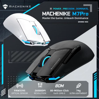 Rato Machenike M7 Pro Sem Fio PAW3395 26000DPI 74g RGB Para PC Portátil Mouse Gamer Kailh Switch Programável Recarregável
