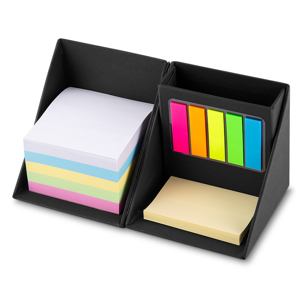 Box com Bloco de Anotações com Sticky Notes e Porta Canetas | Shopee Brasil