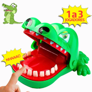 Brinquedo Infantil Jacaré Morde Dedo Crocodilo Dentista Pequeno 13x18cm