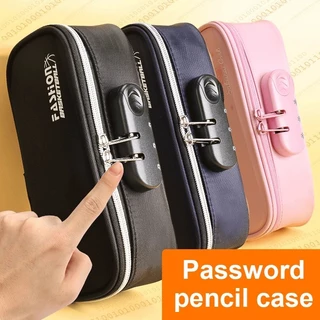 Estojo De Lápis De Grande Capacidade Bolsa Com Zíper Multicamadas Código Saco Fechadura Para Estudantes Material Escolar Office & School